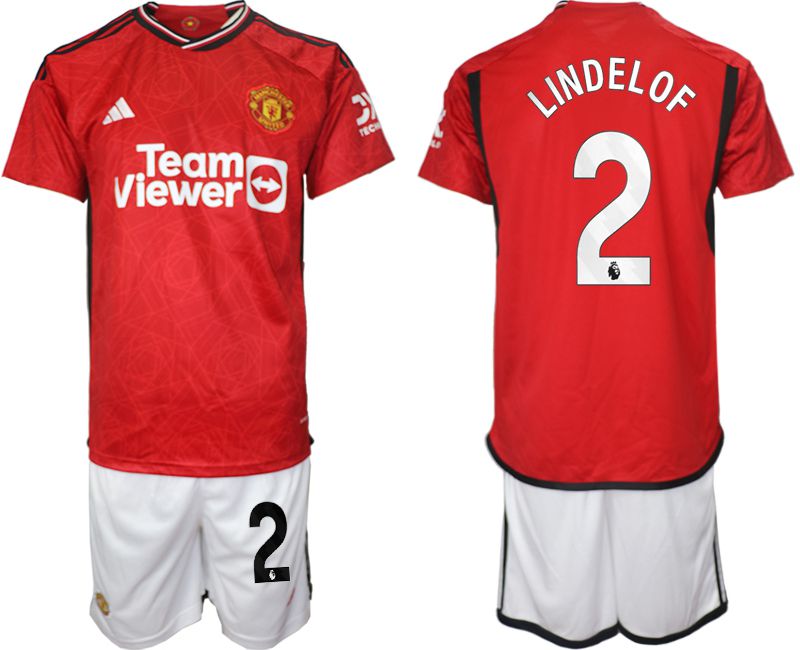 Men 2023-2024 Club Manchester United home red 2 Soccer Jersey